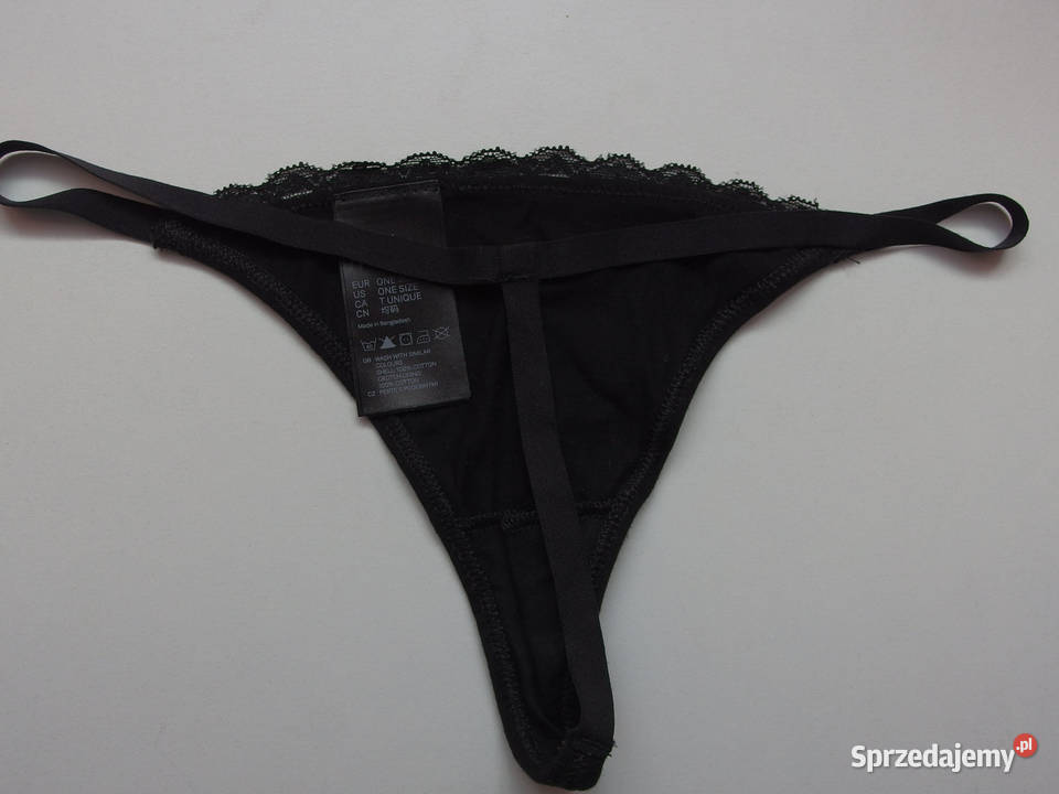 czarne stringi Hm xs 34 S 36 one size rozmiar Toruń
