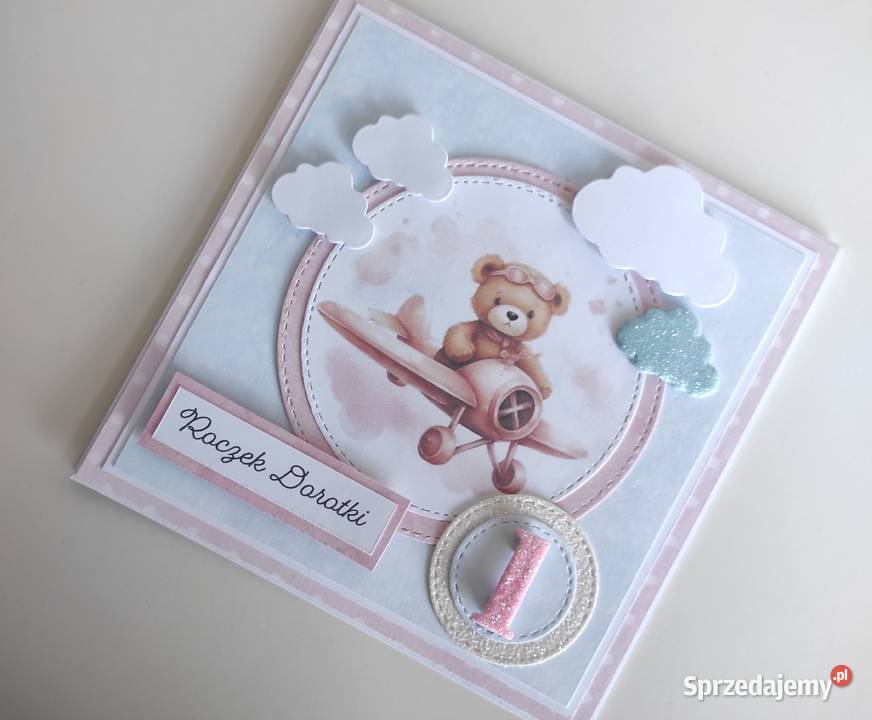 Kartka ręcznie robiona personalizowana na Roczek sprzedam