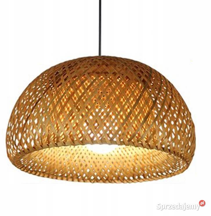 LAMPA NATURALNA BAMBUSOWA BOHO 30x20 Lampy wiszące