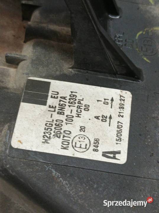 LAMPA PRZÓD LEWA EU LIFT FL N16 235GLLE Nissan Rok produkcji 2005