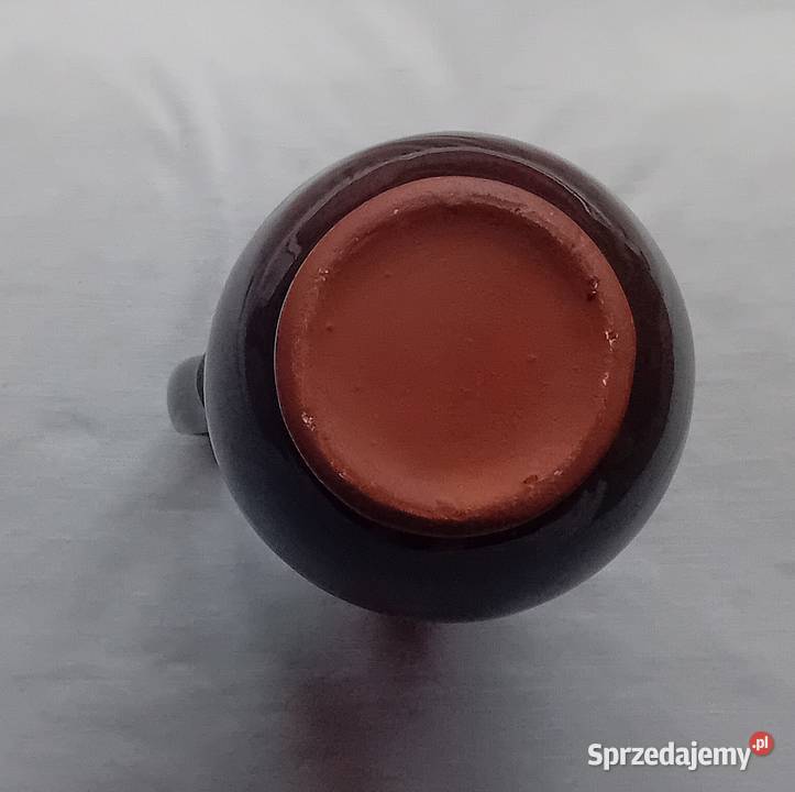 Ceramiczny szkliwiony wazon z uchem dzbanek Koźminek