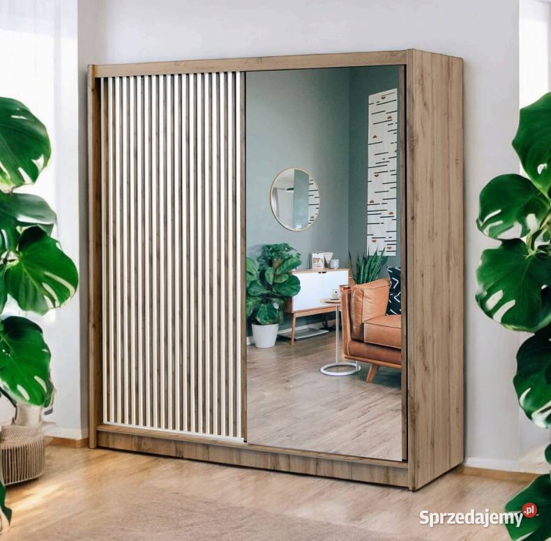 Szafa London 203x215x60 lustro lamele 3 kolory łódzkie