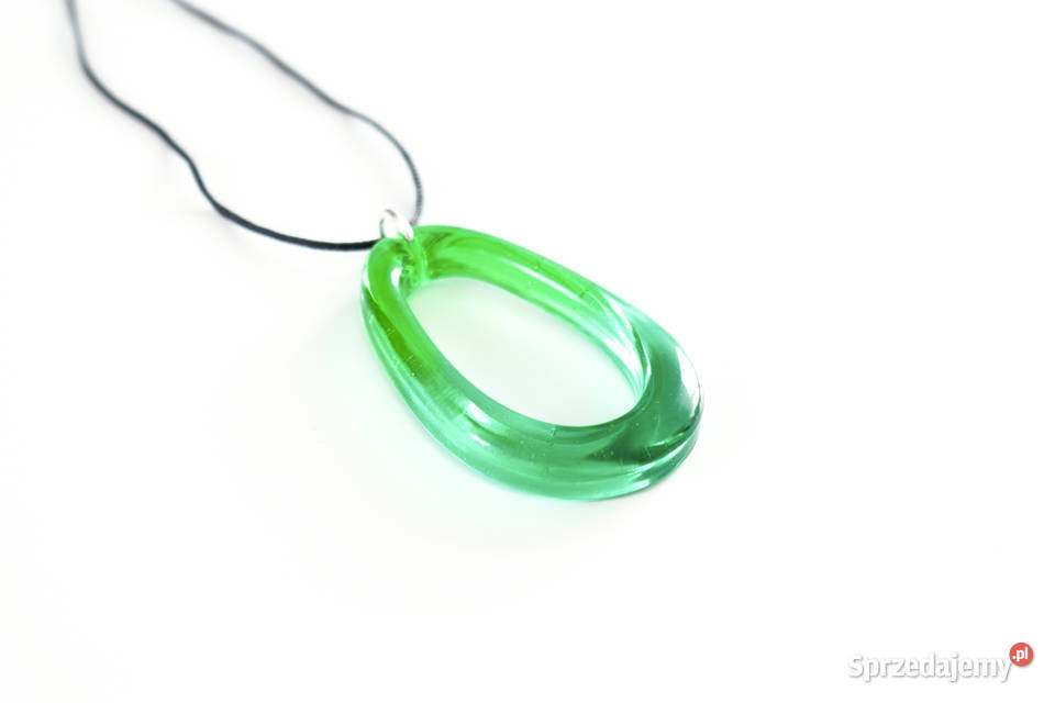 Owalny zielony wisiorek z żywicy epoksydowej mazowieckie Warszawa