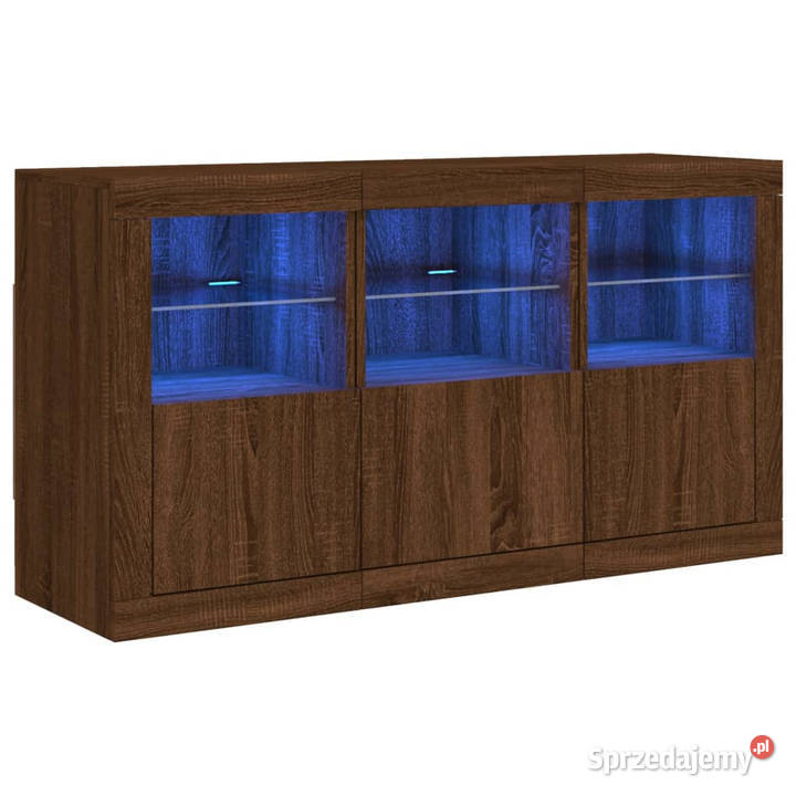 Szafka z oświetleniem LED brązowy dąb 123x37x67 Warszawa