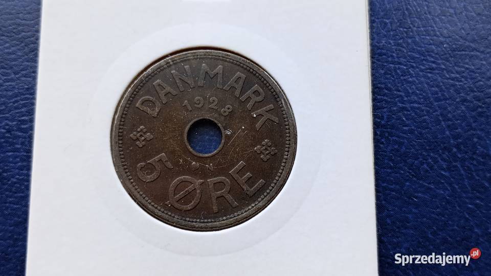 Stare monety 5 ore 1928 Dania Lesko