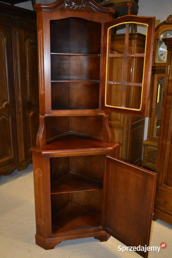 witryna narożna orzech Antyki sprzedam
