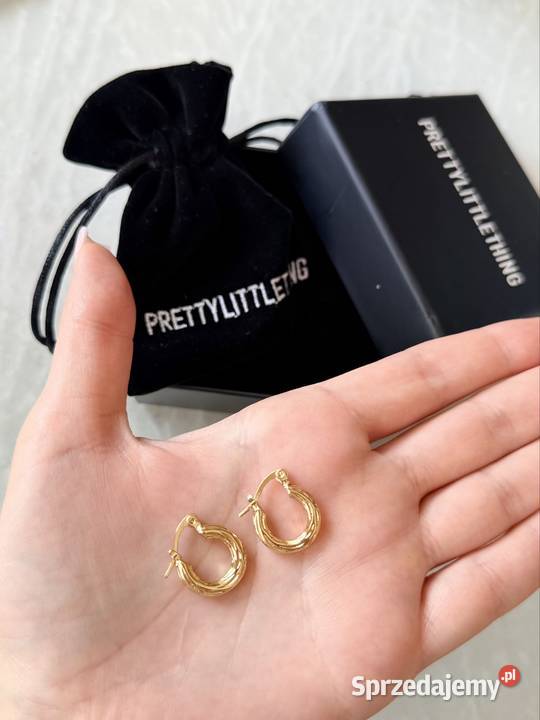 Małe złote kolczyki koła PrettyLittleThing dolnośląskie sprzedam