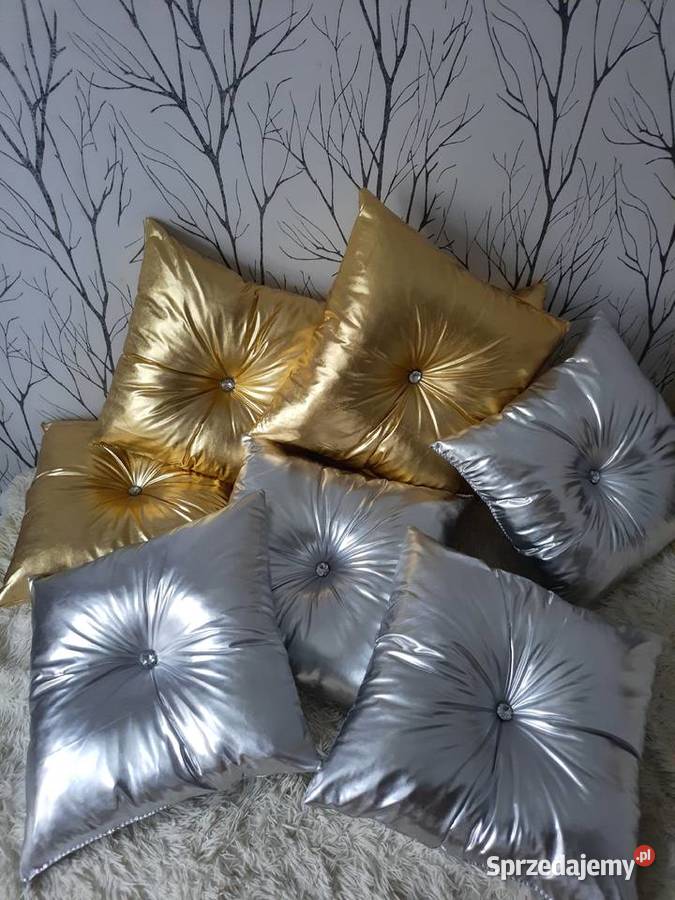 PODUSZKA GLAMOUR SREBRNA ZŁOTA 40x40 45x45 50x50 Przemyśl sprzedam