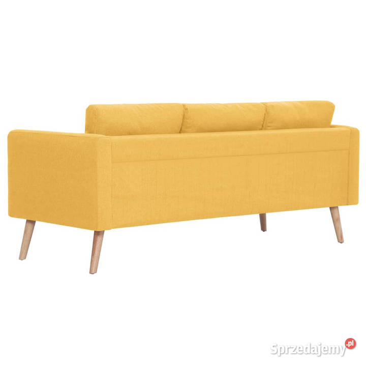 Sofa 3osobowa tapicerowana tkaniną żółta Warszawa