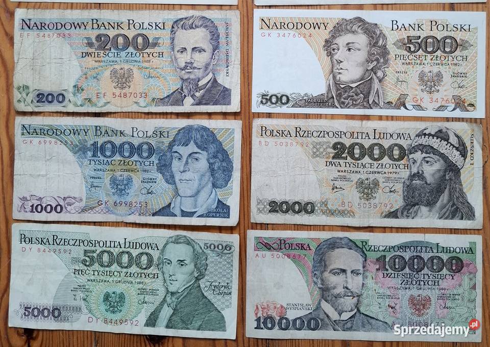 Zestaw Banknotów I PRL Gliwice sprzedam