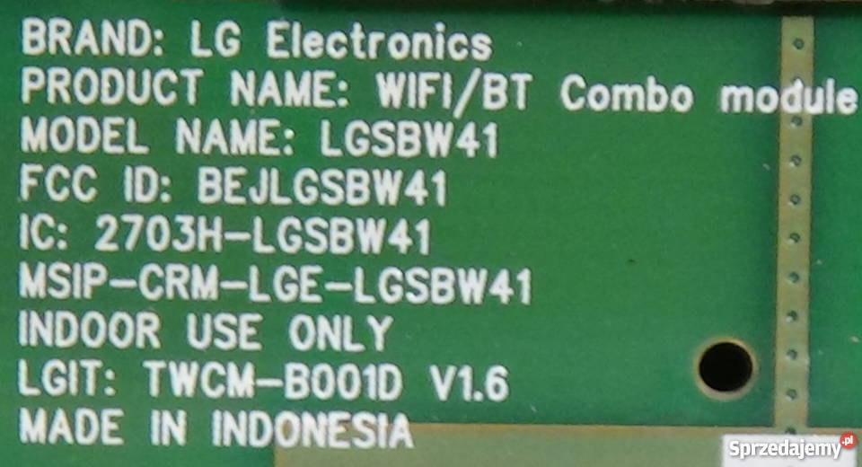 Moduł WiFi do LG 42LB650V LGSBW41 EAT62093301 LG Drzycim