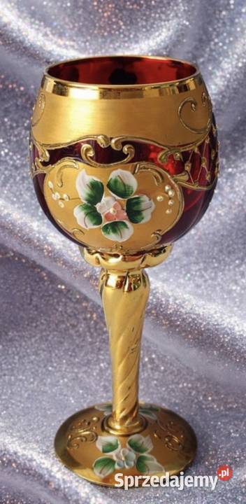 Kielich do wina Venice Murano Ruby RedKwiaty z Pabianice
