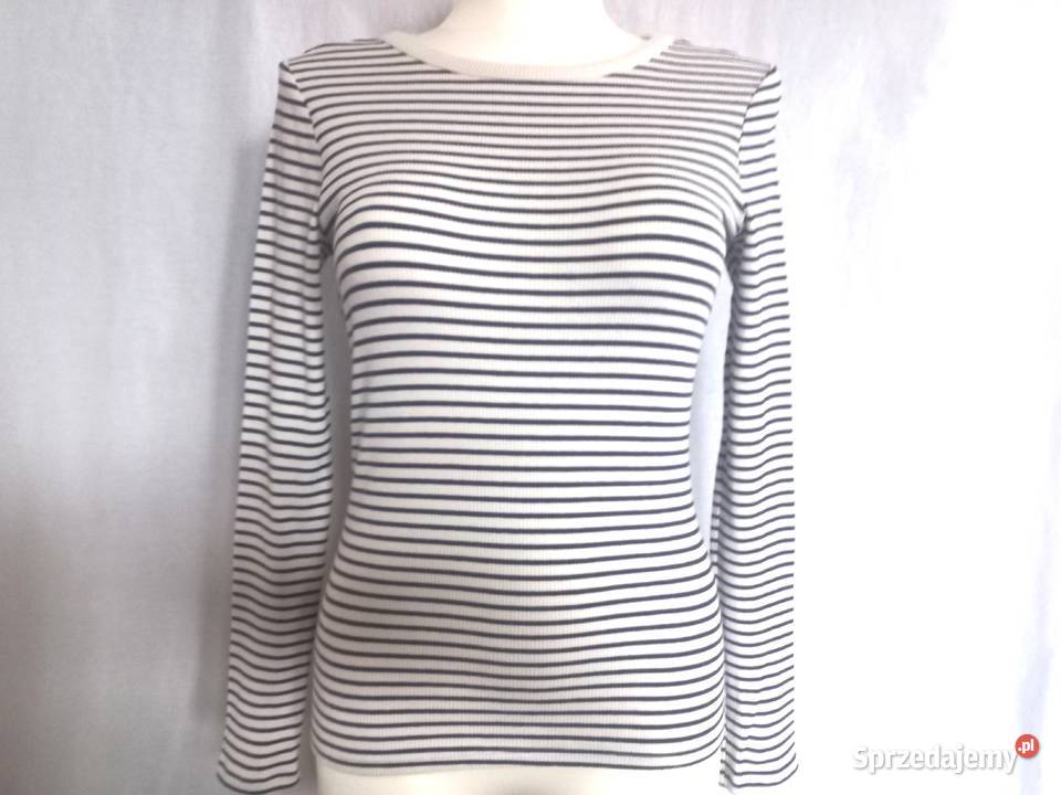 Bluzka długi rękaw Longsleeve PASKI r 3840 brązowy/beżowy Białystok