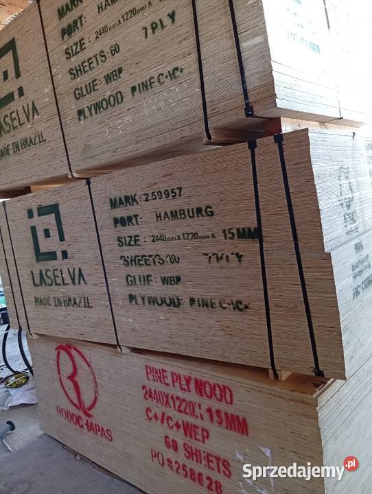 Sklejka iglasta lisciasta gr 15mm 100 duży wielkopolskie Kępno