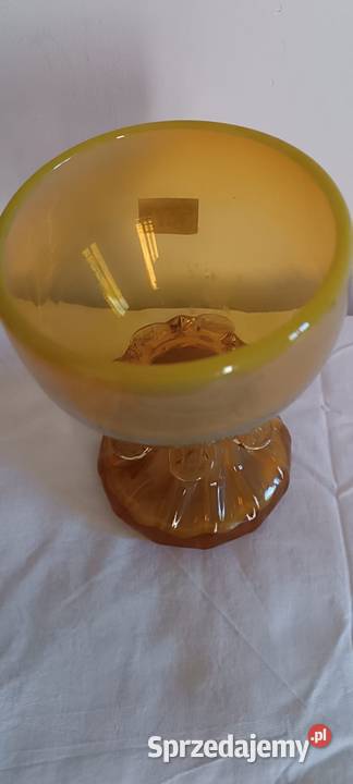 Szklana czara na nodze tazza KIS PRL Kraków