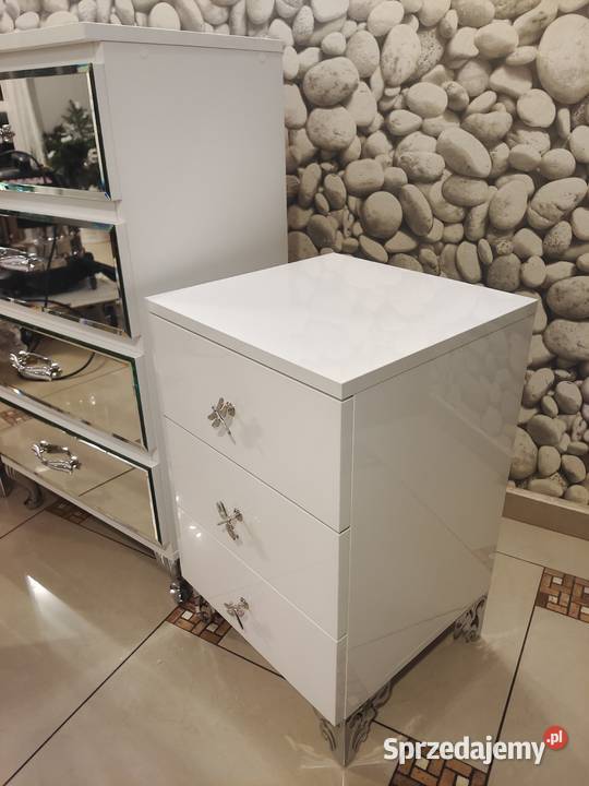 Zestaw komoda Glamour 2 szafki nocne MDF Nocne