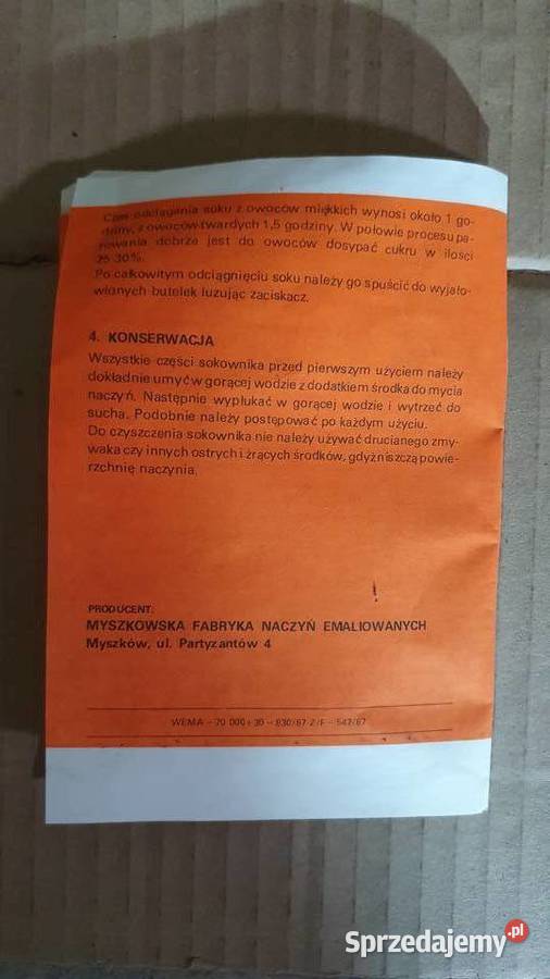Sokownik parowy emaliowany Mikołów
