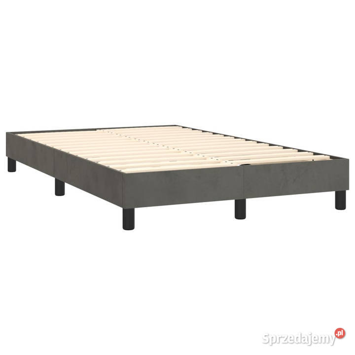 Łóżko kontynentalne z materacem i LED szary 88cm