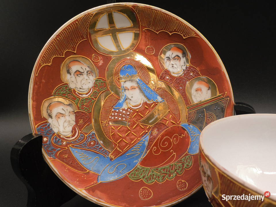 Japońska filiżanka ze spodkiem w stylu Satsuma Raszków sprzedam
