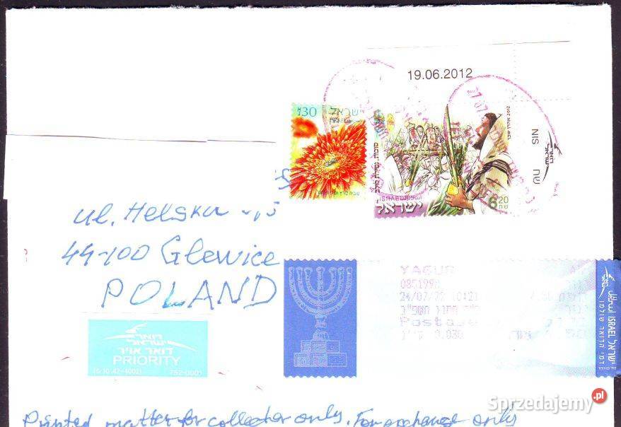 Kop z koresp filat Izrael Polska 2022 Gliwice