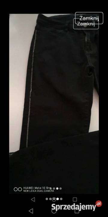 Czarne spodnie damskie Długie Moszczenica