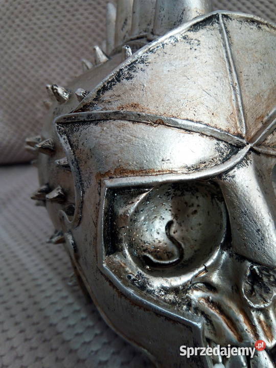 Steampunk srebrna Czaszka w hełmie silver skull Tychy