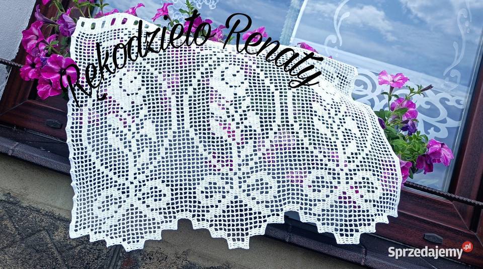 Szydełkowe zazdrostki firanki rękodzieło