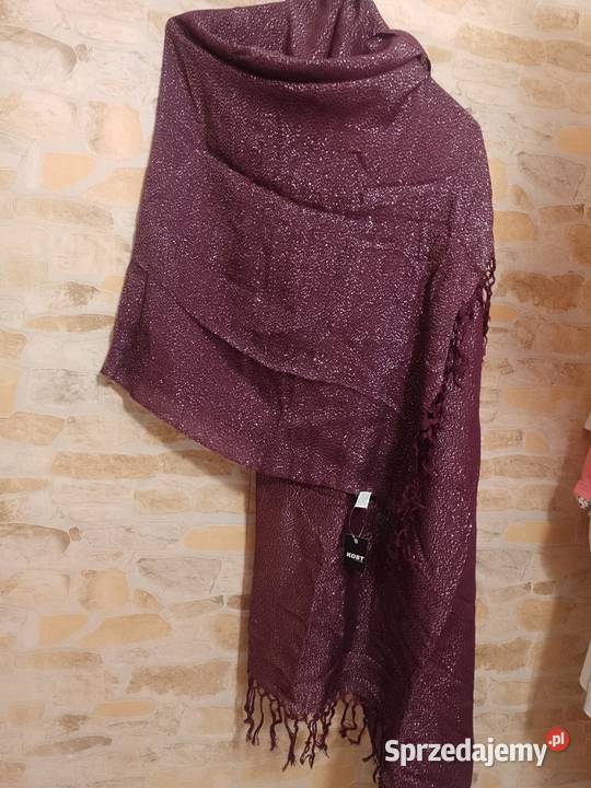 KosztyFioletowo Srebrna chusta szal Dla kobiet Kraków