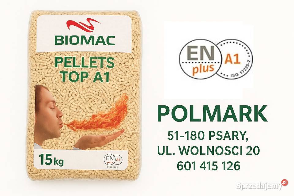 Pellet Biomac Top A1 z certyfikatem ENplus A1 Wisznia Mała sprzedam
