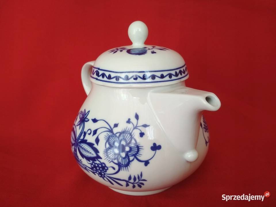 Dzbanek do herbaty wzór cebulowy Zwiebelmuster Porcelana i szkło zachodniopomorskie