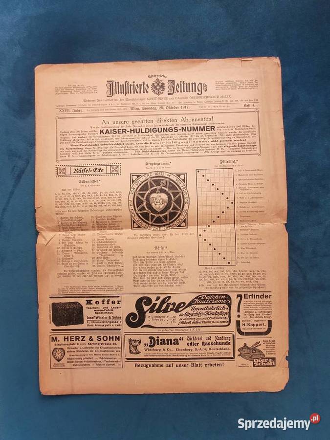 Gazeta Wiedeńska Jlluftriente Beitung z 28101917 Rzeszów