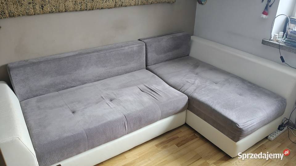 Narożnik bez poduszek w kolorze szarym Warszawa