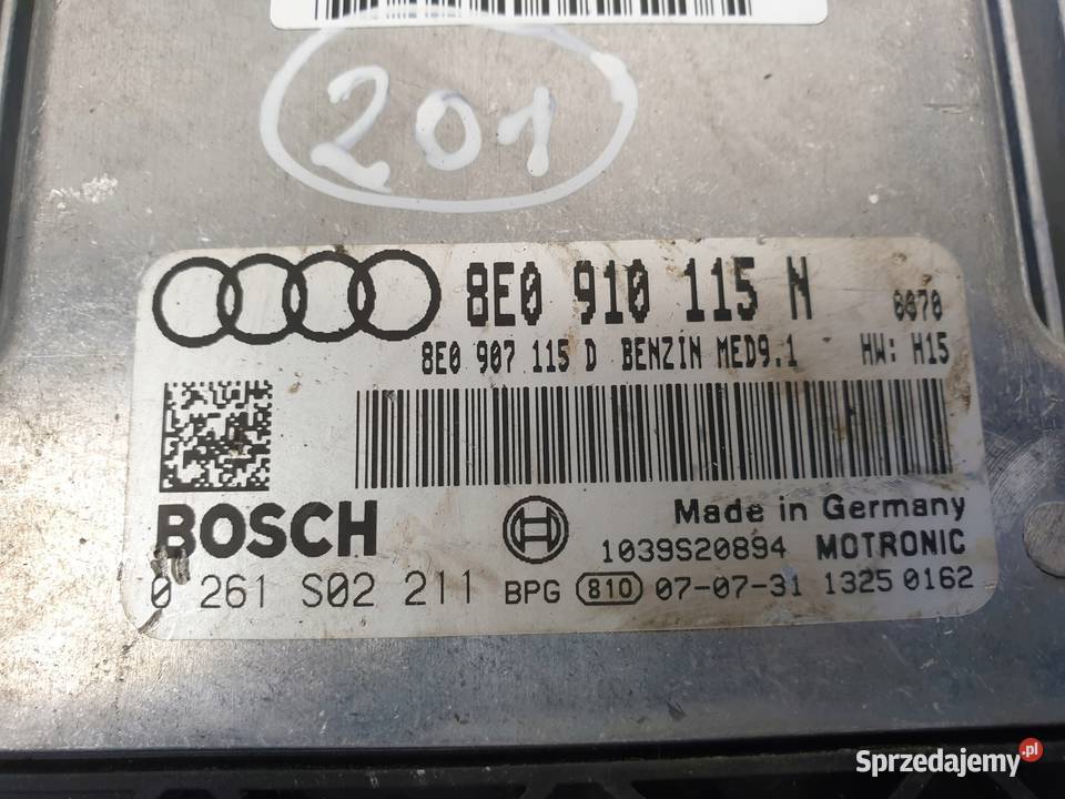 Audi A4 B7 20 TFSI STEROWNIK SILNIKA 8E0910115N osobowe Chełm