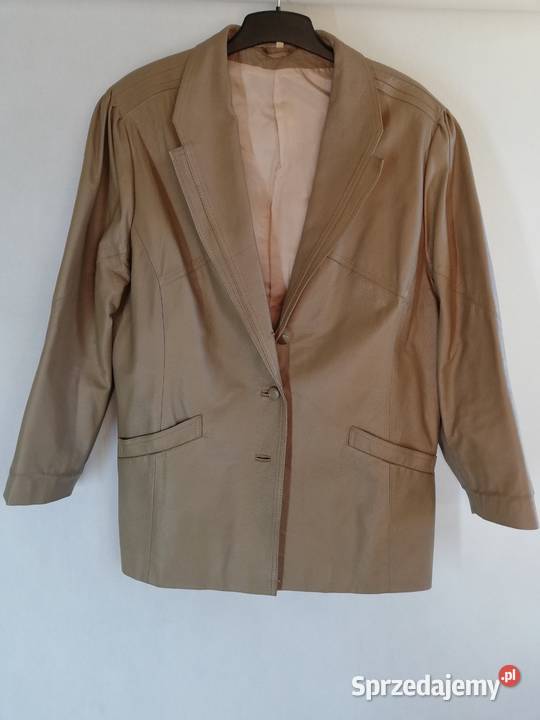 vintage kurtka skóra naturalna w kolorze zielony Lublin