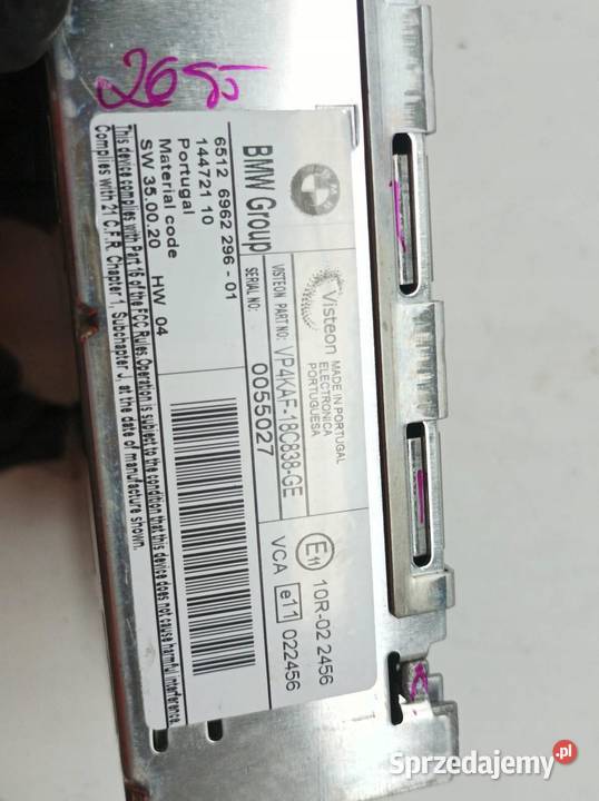 RADIO FABRYCZNE 696229601 Bmw Seria 3 V 20052012