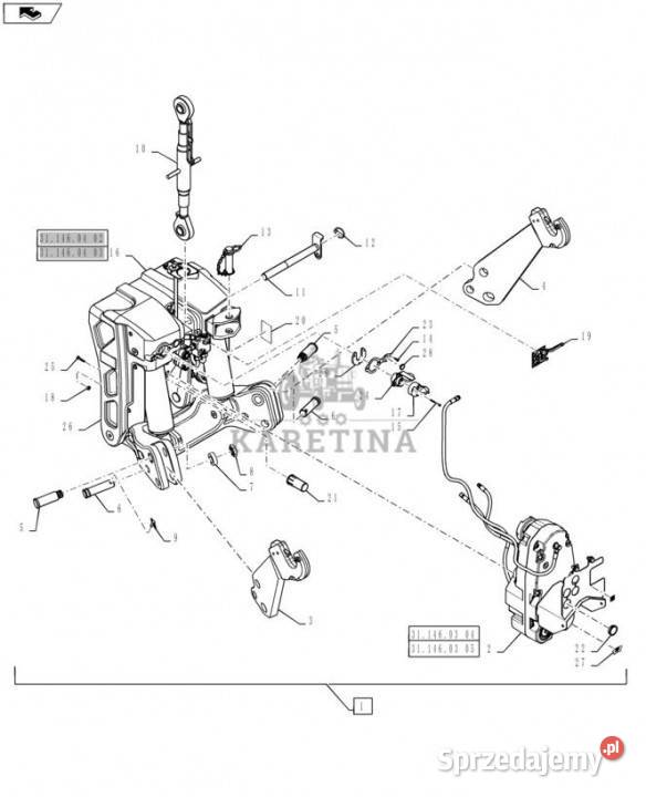 Holland T6090 T6070 Sworzeń 84514139