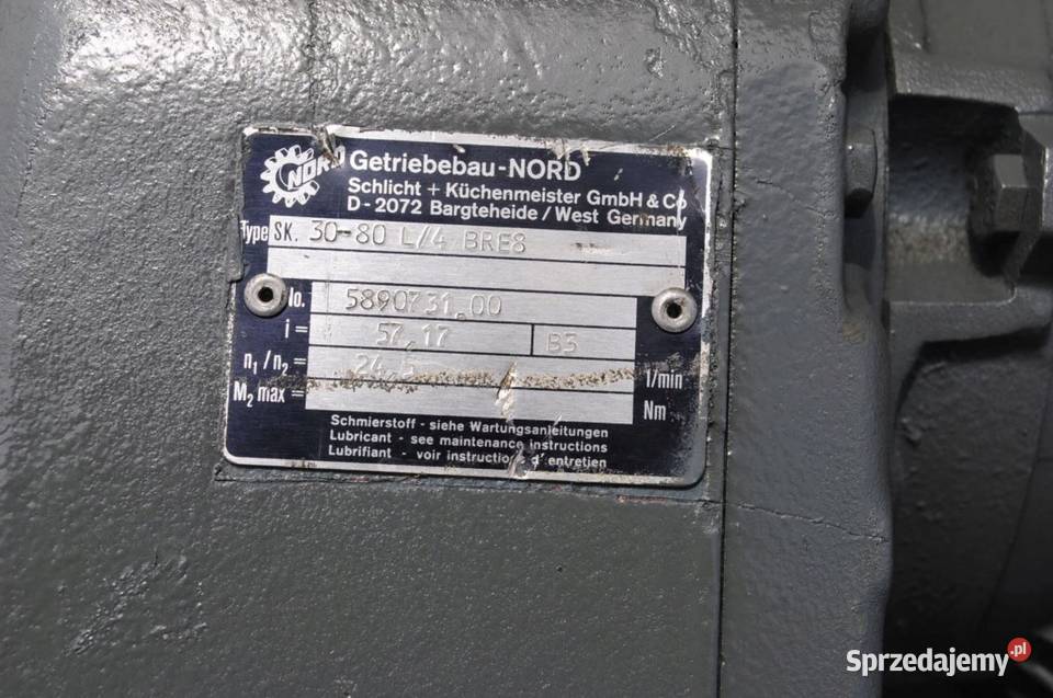 Motoreduktor 075kw 245obrmin z hamulcem NORD Kargowa sprzedam