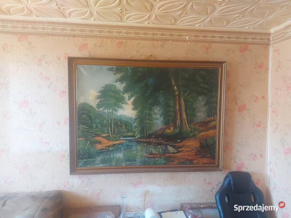 Obraz Do Renowacji Pejzarz Las Płótno Olej Rama Bielsk Podlaski