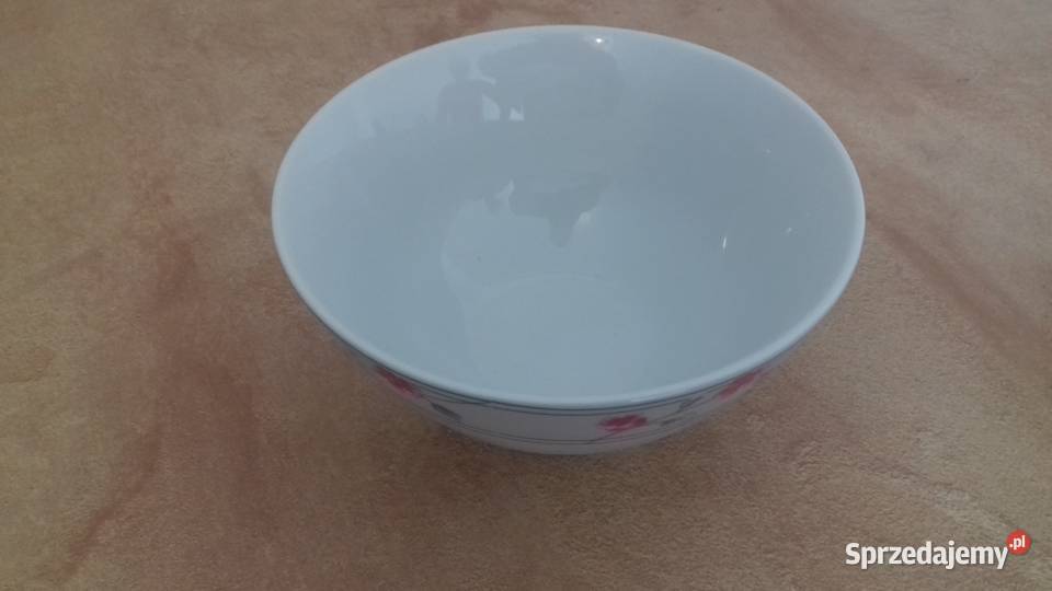 Salaterka ceramiczna w różowe kwiaty do biały małopolskie Kraków sprzedam