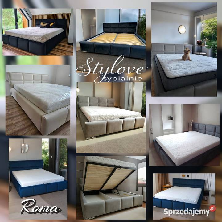 Łóżko tapicerowane Roma z pojemnikiem na pościel Ostrów Wielkopolski sprzedam