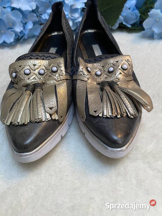 Buty skórzane mokasyny 37