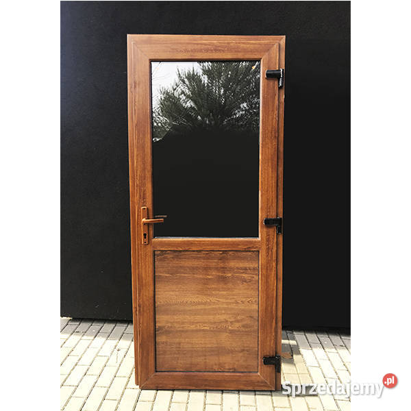 Drzwi PCV Nowe drzwi plastikowe 90x210 złoty dąb śląskie Rybnik