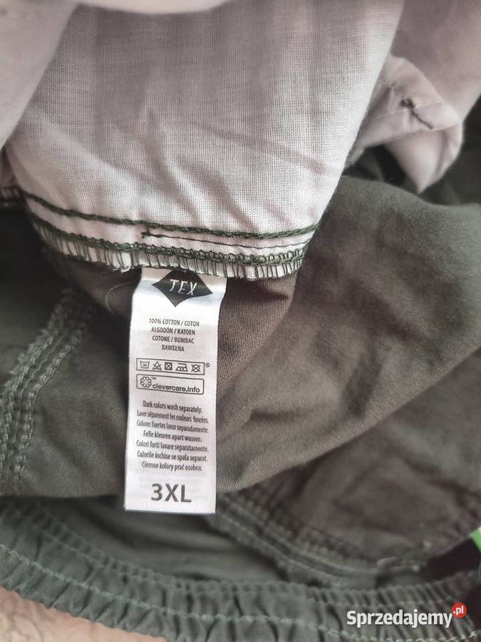 NOWE DUŻE 3XL 100 Bawełna 110 zielone spodnie Krotoszyn