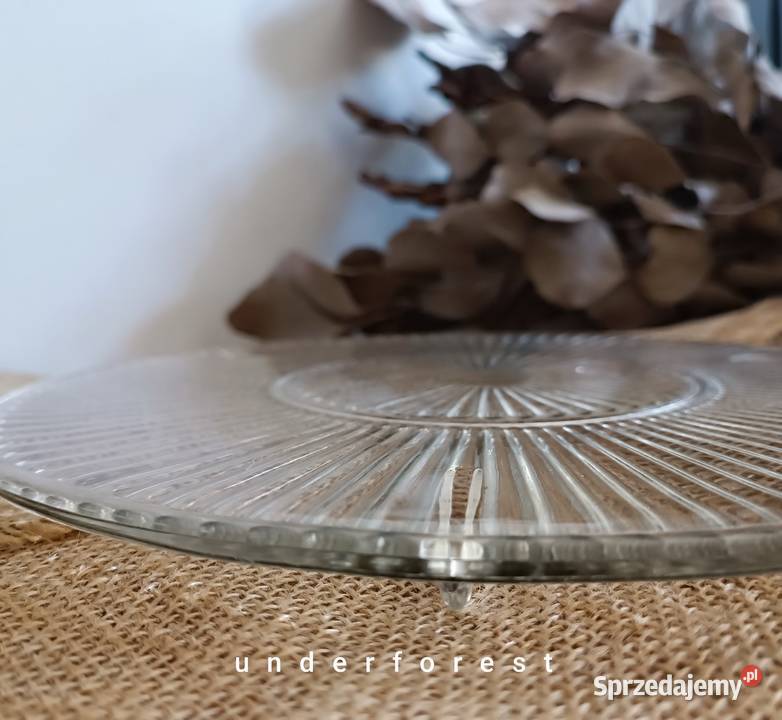 Patera talerz szklany na ciasto dekoracja wielkopolskie Leszno