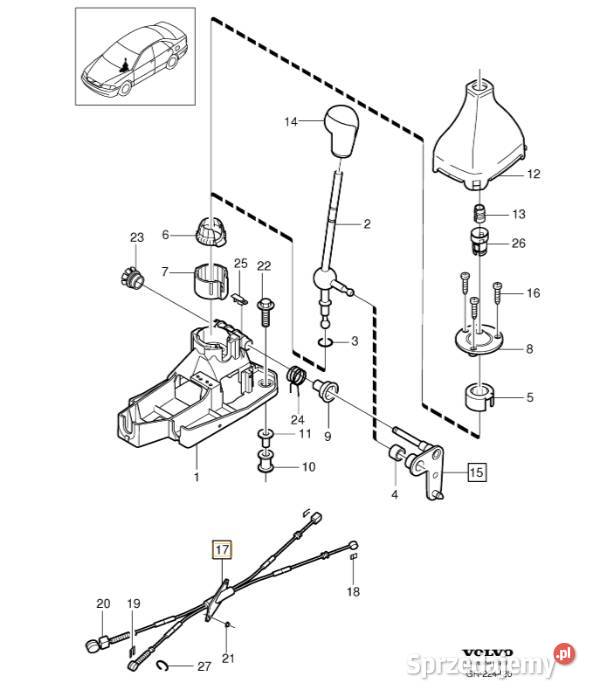 VOLVO S60 S80 V70 XC70 zespol linki zmiany Gadgety motoryzacyjne Bielany Wrocławskie
