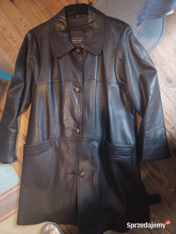 Luksusowy płaszcz skóra cielęca lekki komfortowy