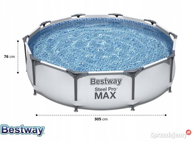 NOWY Basen ogrodowy stelażowy Power Steel 305 x wielkopolskie Poznań