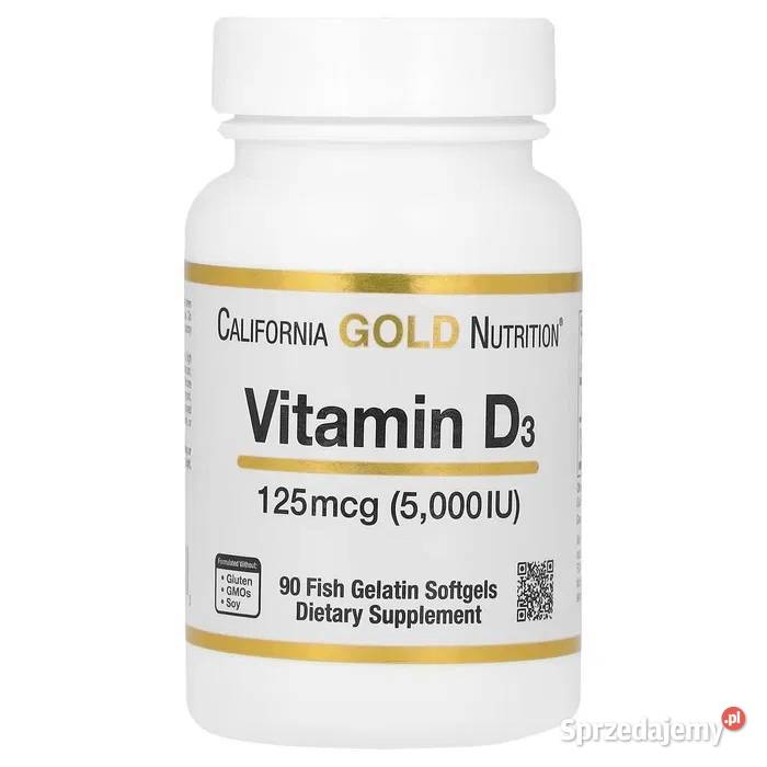 Witamina D3 125 g 5000 jm180 kapsułek California Świdnica Polska sprzedam