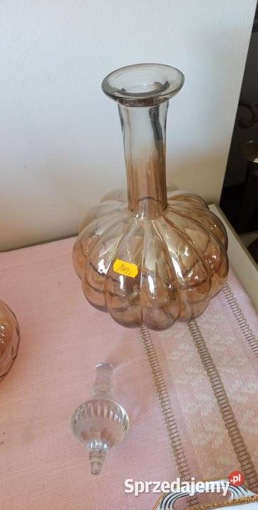 Karafka szkło miodowe opalizowane pięknej dyni Gdańsk sprzedam