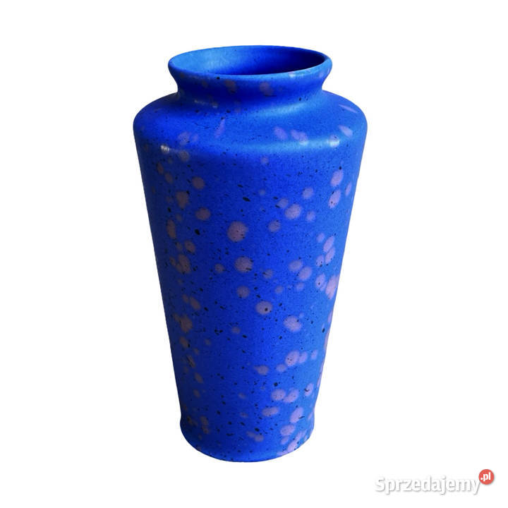 Niebieski ceramiczny wazon MF Design Niemcy lata